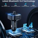 Bluetooth 5.4 FM Transmitter Car Adapter with PD 30W & QC 18W Fast Charger 4 48272 63b1b3