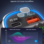 Bluetooth 5.4 FM Transmitter Car Adapter with PD 30W & QC 18W Fast Charger 6 48272 a2f2d8