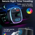 Bluetooth 5.4 FM Transmitter Car Adapter with PD 30W & QC 18W Fast Charger 8 48272 d47ba2