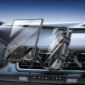 360° Rotating Wireless Car Charger Stand with Fast Charging & Phone Holder
