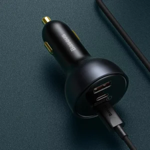160W Quick Charge 5.0 Multi-Port Car Charger with Dual Type-C & USB Fast Charging