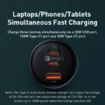 160W Quick Charge 5.0 Multi-Port Car Charger with Dual Type-C & USB Fast Charging 7 48340 695ac3