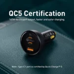 160W Quick Charge 5.0 Multi-Port Car Charger with Dual Type-C & USB Fast Charging 4 48340 a10d82