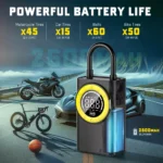 Portable 150PSI Wireless Air Pump with LED Light for Cars & Motorcycles 5 48457 a5e390