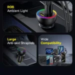 152.5W Triple Port Fast Car Charger with 100W USB-C PD & RGB Light 10 49608 888b62