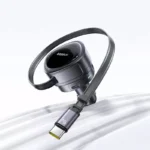 60W Car Charger with Retractable Cable, 3-Port Fast Charging, 180° Rotation 3 49620-b50670.webp