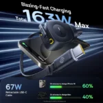 100W Dual USB-C Car Charger with Retractable Cables & 4-Port 450° Swivel Design 4 49629 622a0d