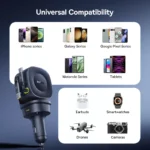100W Dual USB-C Car Charger with Retractable Cables & 4-Port 450° Swivel Design 8 49629 a223cc
