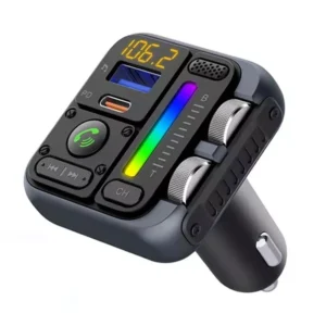Bluetooth 5.3 FM Transmitter Car Adapter with Handsfree Calling & 57W Fast Charging