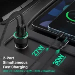 66W Dual USB-C Fast Car Charger PD3.0/PPS/QC3.0 for iPhone, Samsung, Android 5 49906 1f7c38