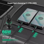 66W Dual USB-C Fast Car Charger PD3.0/PPS/QC3.0 for iPhone, Samsung, Android 6 49906 645f34