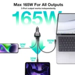 165W 3-Port Super Fast Car Charger with PD3.1 140W & QC5.0 6 49919 f0ced0