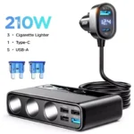 210W 9-in-1 Car Charger Splitter with PD3.0, QC3.0 & Independent Switches 9 49942 ccc84a