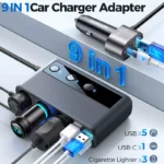 154W 9-in-1 Multi-Port Car Charger Adapter with 3 Sockets & USB Fast Charging 4 49942 fb7199