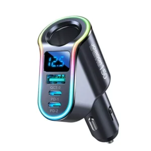 150W 4-Socket Car Charger with USB PD3.0 & QC3.0 Fast Charging Adapter