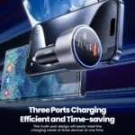 200W USB C Fast Car Charger with Dual Ports and LED Light for Phone & Laptop 7 50047 4db29b