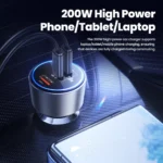 200W USB C Fast Car Charger with Dual Ports and LED Light for Phone & Laptop 6 50047 a3979b
