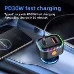 30W 5-Port Car Charger with USB & Type-C Fast Charging Adapter 5 50076 a68a78
