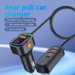 30W 5-Port Car Charger with USB & Type-C Fast Charging Adapter 4 50076 d88baf