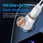 4-Port 30W Fast Car Charger with USB & Type-C Quick Charge 5 50085 d4efa7