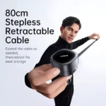 60W Car Charger with Retractable Cable, Fast Charging, 3 Ports, 180° Rotation 7 50190 e8d917