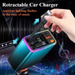 Fast Charging Car Charger with Retractable Cable & Ambient Light – USB/Type-C 4 50330 092a67