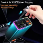 Fast Charging Car Charger with Retractable Cable & Ambient Light – USB/Type-C 5 50330 bcdbd6