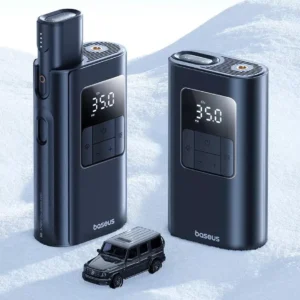 2-in-1 Portable Car Air Pump with Power Bank and Flashlight