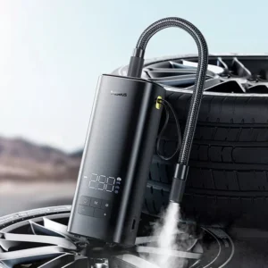 Dual-Cylinder Portable Car Air Compressor with Auto-Stop & LED Light