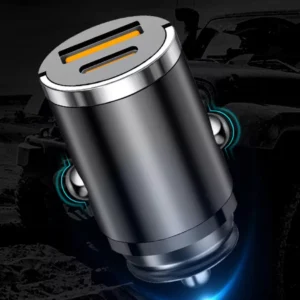 100W Hidden Car USB Charger - Super Charge Dual USB Port Adapter for iPhone, iPad, Android