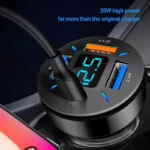 66W 4-Port USB Car Charger with USB-C & QC3.0 Fast Charging 5 50413 71e842