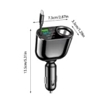 5-in-1 96W Car USB Charger with PD30W Super Fast Charging and Cigarette Lighter Adapter 8 50422 373e46