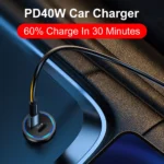 66W Dual USB Fast Car Charger with Type-C PD Port for Phones & Devices 7 50430 1c9392