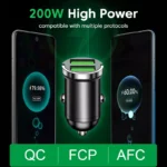 200W Dual USB Car Charger – Fast Charging Adapter with Pull Ring 4 50446 c34f43