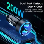200W Dual USB Car Charger with Quick Charge & LED Display 4 50453 1af73b