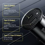 30W Dual USB-C Fast Car Charger with PD 3.0 & FCP for iPhone & Android 6 50503 633365
