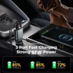 Ultra-Slim Retractable 57W Car Charger with 3 Ports 5 50616 e03139