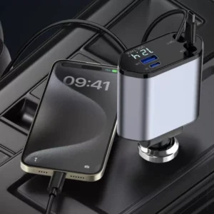 120W 4-in-1 Retractable Car Charger