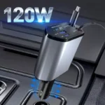 100W Fast Car Charger with 4-in-1 Telescopic Cable & Cigarette Lighter 3 54646-e74883.webp