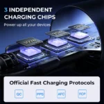 120W 3-Port Car Charger USB C Adapter with Fast Charging 8 54655 93e073