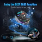 Bluetooth FM Transmitter with Dual USB QC3.0 Fast Charging and Hands-Free Calls 4 54711 4b52f4