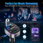 Bluetooth FM Transmitter with Dual USB QC3.0 Fast Charging and Hands-Free Calls 6 54711 6c7668