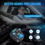 Bluetooth FM Transmitter with Dual USB QC3.0 Fast Charging and Hands-Free Calls 7 54711 783d81