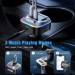 FM Bluetooth Transmitter Car Adapter with Fast Charging & Hands-Free Kit 7 54721 22cf27