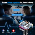 FM Bluetooth Transmitter Car Adapter with Fast Charging & Hands-Free Kit 8 54721 373070