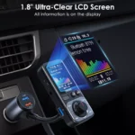 FM Transmitter Bluetooth 5.0 Car Charger with Dual USB Ports & Hands-Free Call 4 54776 7e4574