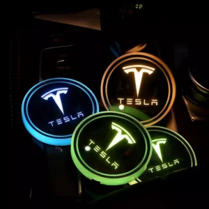 7-Color LED Atmosphere Car Coasters for Tesla