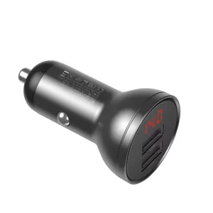 Dual USB Fast Car Charger 4.8A 24W with Digital Voltage Display