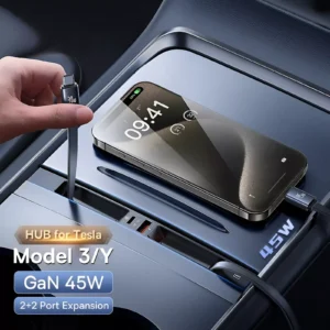 GaN 45W Fast Charger & USB Hub for Tesla Model 3/Y