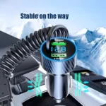 4-in-1 USB Car Charger with Retractable Cable & LED Voltage Monitor 6 55962 71f96d
